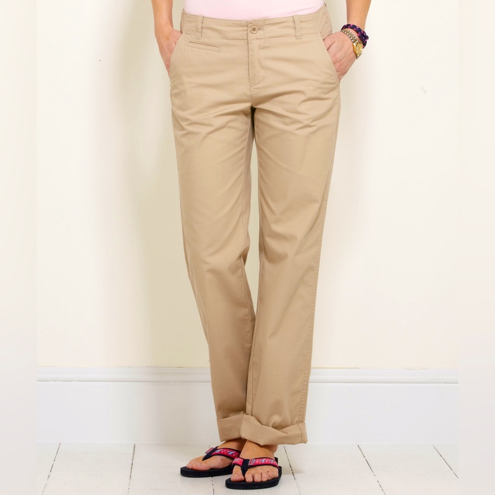 Vineyard Vines womens Women’s Weekend Chino Tan Brown Pants Style 2P0066 Size 10